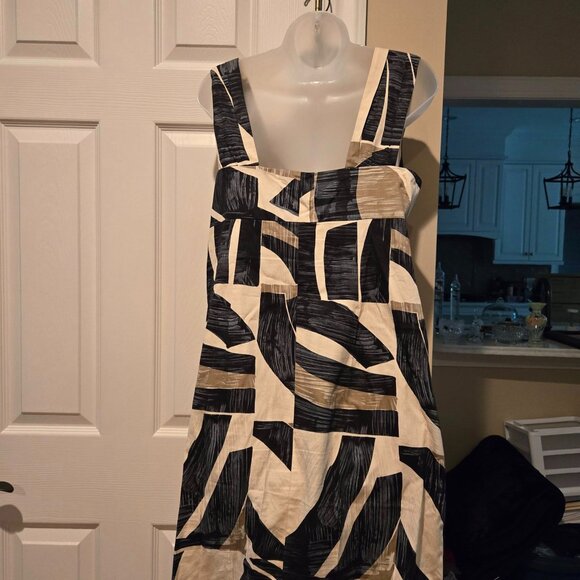 Weekend Max Mara Sleeveless Cotton Printed Geometric Shift Dress Size 12 - Picture 7 of 16
